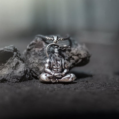 Hanuman Silver Locket with Chain for Men
