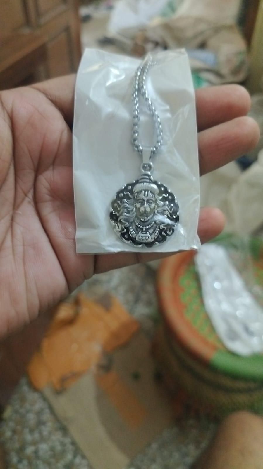 Oxidised Silver Hanuman Ji Pendant Chain – Spiritual Protection Jewelry