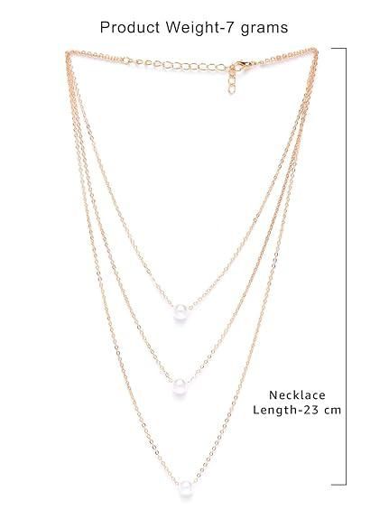 Gold Plated Pearl Layer Necklace for Women (Layered Jewelry)