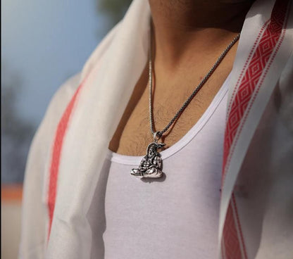 Hanuman Silver Locket with Chain for Men