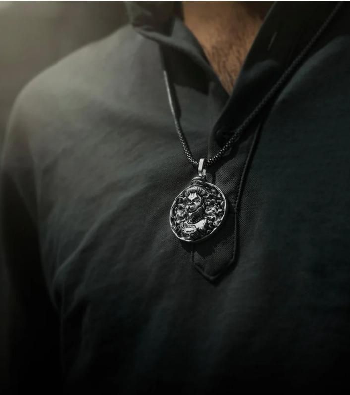 Oxidised Silver Hanuman Ji Pendant Chain – Spiritual Protection Jewelry