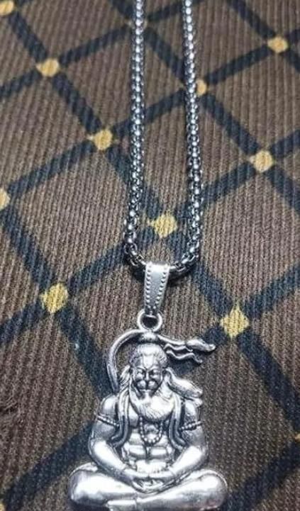 Hanuman Silver Locket with Chain for Men