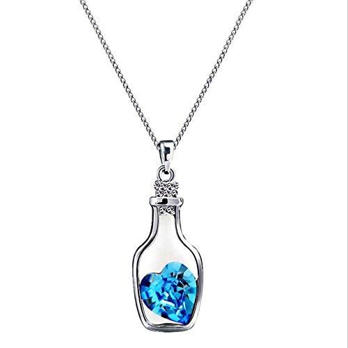 Necklaces for Women Heart Pendant with Birthstone Crystals Chain